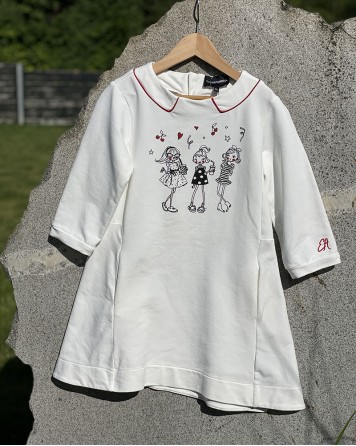 Šaty dětské Emporio Armani krémové